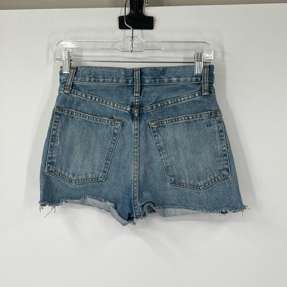Rag & Bone Maya High Rise Denim Shorts in Medland Side Zippers - Picture 4 of 7